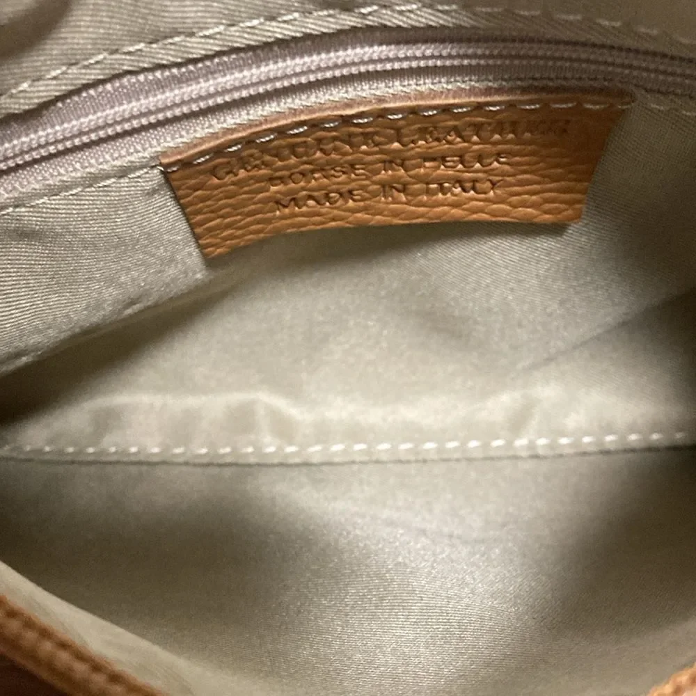 NWT Silvano Borgatti Leather Bag with Top Zipper, Tassel and Detachable Chain. - Picture 8 of 8